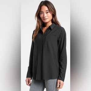 Athleta Black Everlasting Button-Up Top